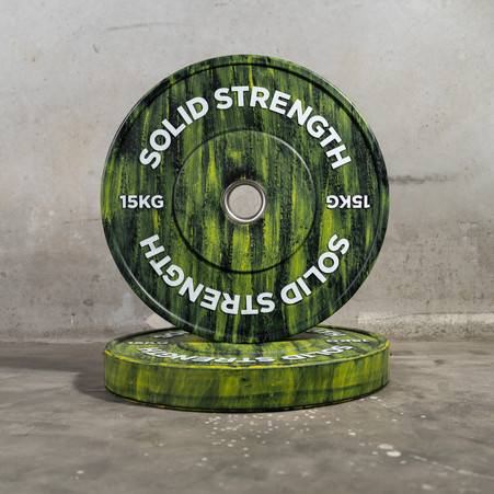 Solid Strength 15kg Brushed Olympic Bumper Plates | SOLID STRENGTH EQUIPMENT