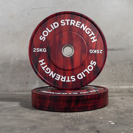 Solid Strength 25kg Brushed Olympic Bumper Plates | SOLID STRENGTH EQUIPMENT