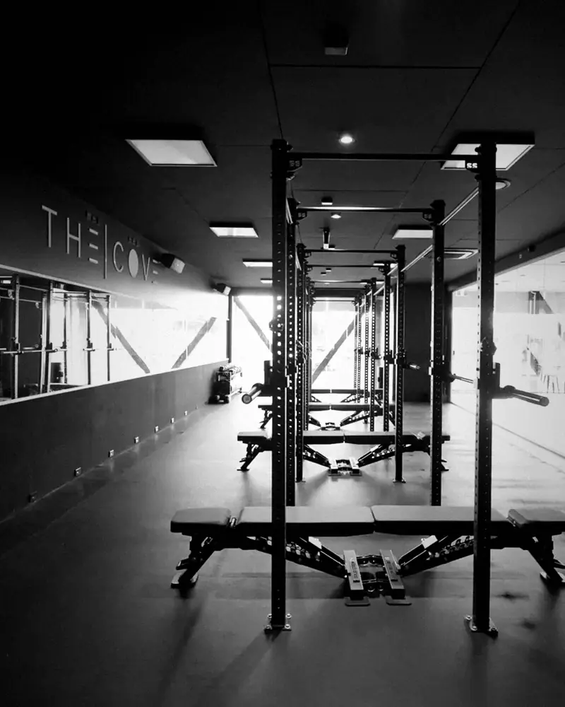 Rig line on the training floor at The Cove Wellness