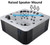 82" x 82" hot tub with raised speakers in the middle in Gray