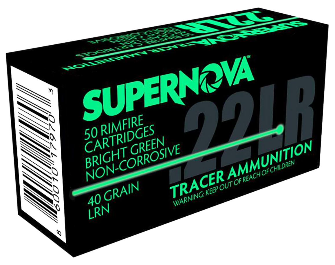 Piney Mountain Ammunition Green Tracer, Supernova Pmsn22lrg 22lr 40lrn Grn Tracers 50/100