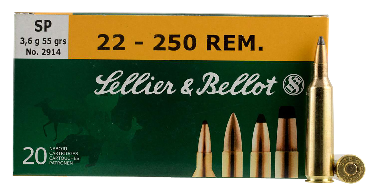 Sellier-Bellot .22-250 Remington 55gr SP – 20rd