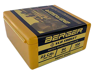 Berger Bullets Vld Target, Berg 22423 Bull .224 90gr Vld Tgt  100