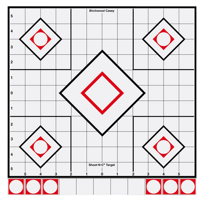Birchwood Casey Shoot-n-c, Bir 34219          Shoot-n-c 12"sightin Wt/blk 5pk