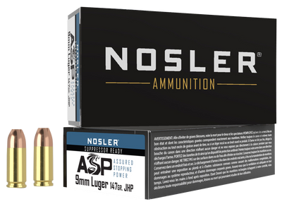 Nosler Assured Stopping Power, Nos 51325 Match Hg 9mm    147 Jhp            50/10