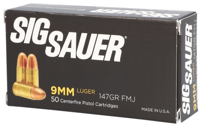 Sig Sauer Elite Ball, Sig E9mmb3-50      Elite Ball  9mm  147 Fmj  50/20