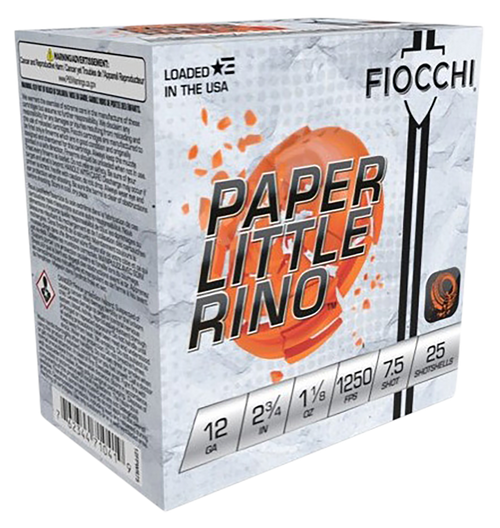 Fiocchi Paper Little Rino, Fio 12fpwr75 Ltl Rino Ppr  12 2.75 7sht  1oz 25/10