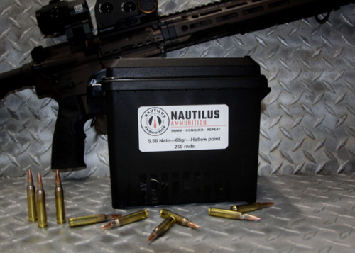 5.56x45 68gr Hollow point boat tail. 250 round ammo can.