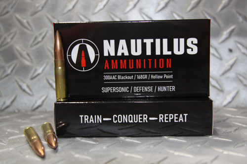 Nautilus 300 Blackout, 168Gr, Hollow point boat tail Supersonic Hunter