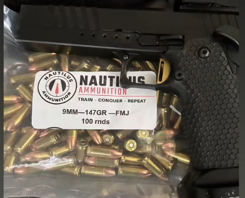 Nautilus Ammunition 9MM 147 gr, FMJ.