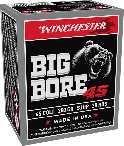 Winchester Ammo Big Bore, Win X45cbb          45colt  250 Sjhp Bigbore 20/10