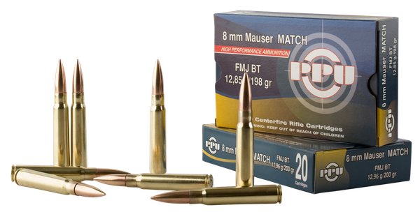 Ppu Match, Ppu Ppm8        8mm Mau     200 Fmj Match    20/10