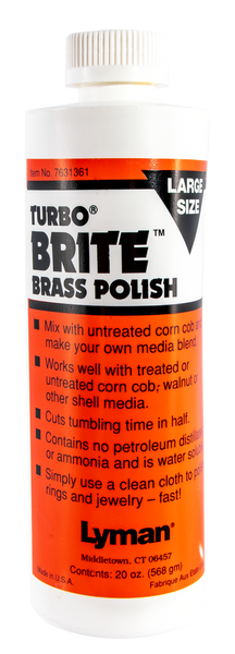 Lyman Turbo, Lym 7631361 Turbo Brite Brass Pol 20oz