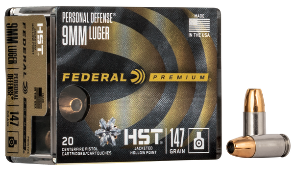 Federal Premium, Fed P9hst2s        9mm     147 Jhp           20/10