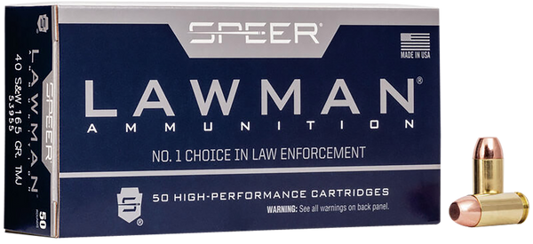 Speer Ammo Lawman, Speer 53955 Lawman    40s      165 Tmj       50/20