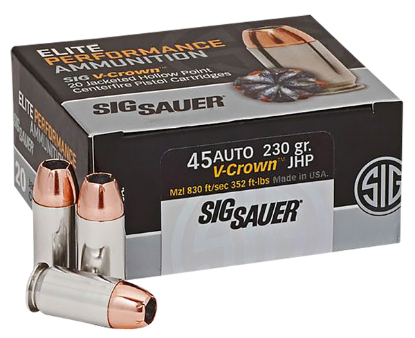 Sig Sauer Elite Defense, Sig E45ap2-20            Vcrwn 45   230 Jhp  20/10