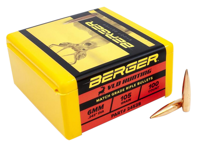 Berger Bullets Vld Hunting Berg 24528 Bull 243 105g Hunt Vld 100  FAST FLAT RATE SHIPPING