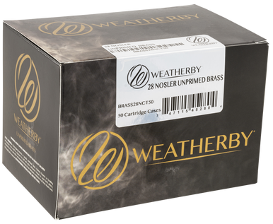 Weatherby Unprimed Cases, Wthby Brass28nct50 28 Nosler 50 - FAST FLAT RATE SHIPPING!