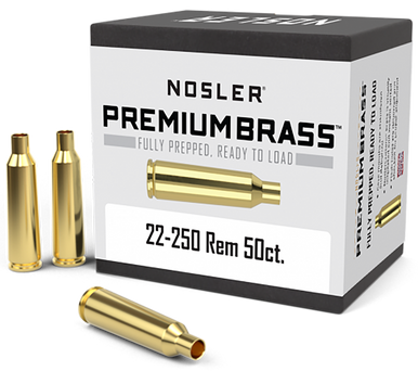 Nosler Premium Brass, Nos 10065 Custom Brass 22-250 50 - FAST FLAT RATE SHIPPING!