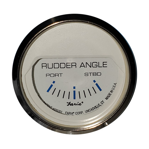 Faria 2" Rudder Angle Indicator - Chesapeake White w\/Stainless Steel Bezel [13822]