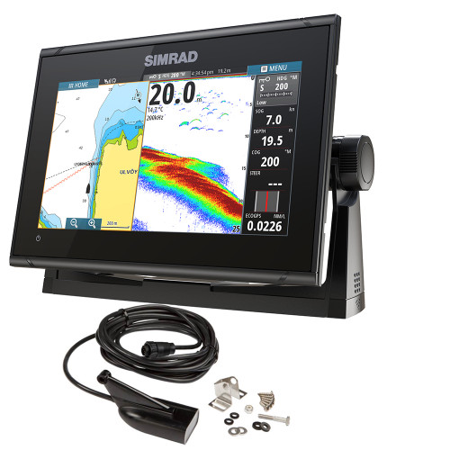 Simrad GO9 XSE Chartplotter\/Fishfinder w\/MED\/HI Downscan Transom Mount Transducer  C-MAP Discover Chart [000-13211-002]