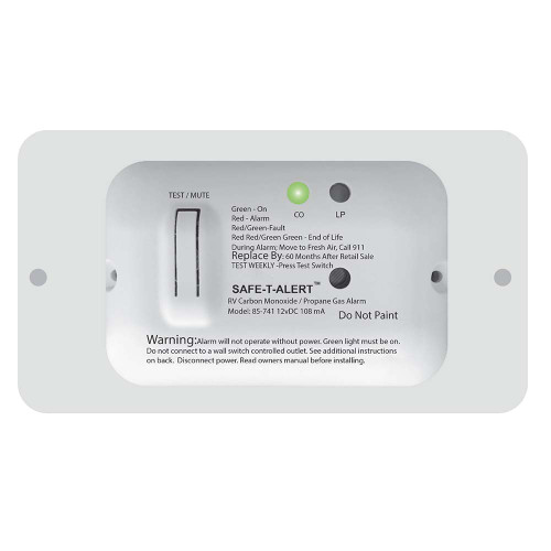 Safe-T-Alert 85 Series Carbon Monoxide Propane Gas Alarm - 12V - White [85-741-WT]