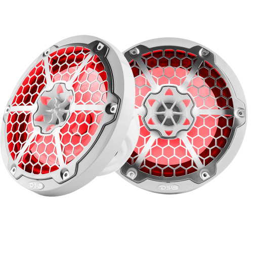 DS18 New Edition HYDRO 8" 2-Way Marine Speakers w\/RGB LED Lighting 375W - White  [NXL-8M\/WH]