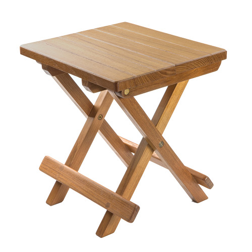 Whitecap Teak Grooved Top Fold-Away Table\/Stool [60034]