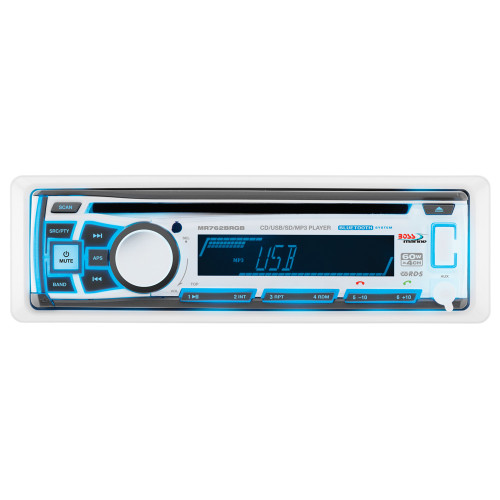 Boss Audio MR762BRGB Single DIN Bluetooth Enabled In-Dash MP3\/CD\/CDRW\/AM\/FM Receiver [MR762BRGB]