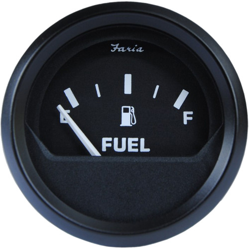 Faria Euro Black 2" Fuel Level Gauge (E-1\/2-F) [12801]