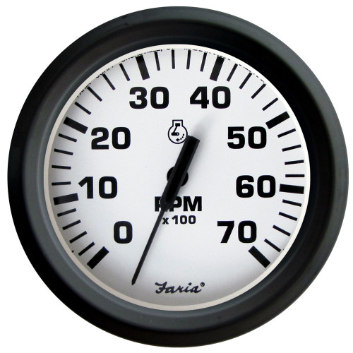 Faria Euro White 4" Tachometer - 7,000 RPM (Gass - All Outboards) [32905]
