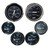 Faria Box Set of 6 Gauges - Speed, Tach, Fuel Level, Voltmeter, Water, Temp  Oil PSI - Chesapeake Black w\/Stainless Steel Bezel [KTF064]