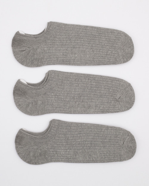 SILVER SOLID RIBBED SOCKS