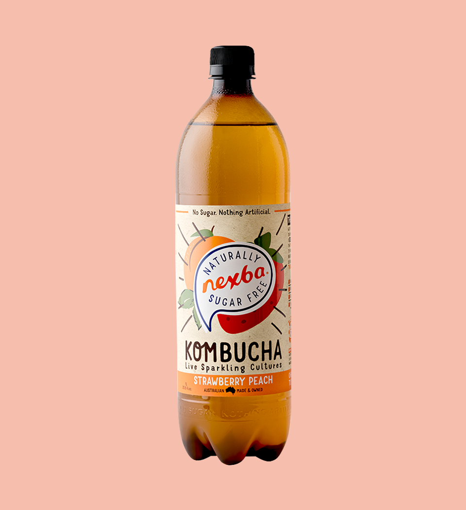 Strawberry & Peach Kombucha 1L