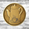 Alcoholics Anonymous AA Coffee Pot Affirmation Coin - Antique Bronze Sobriety Medallion