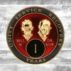 Alcoholics Anonymous (AA) Anniversary Coin – "Founders" Black Sobriety Medallion