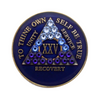 AA Anniversary Coin Medallion |  Crystal Blue Transition