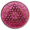 "AA" Crystallized Tri-Plate Birthday Medallion - Glitter Pink Fuchsia