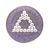 AA Anniversary Coin Medallion | Glitter Purple Crystal AB