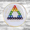 AA Rainbow White Crystal Transition Sobriety Anniversary Coin