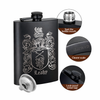 Personalized Family Crest Coat of Arms Laser Engraved Flask