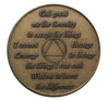 Alcoholics Anonymous (AA) "Praying Hands" Affirmation Coin - Bronze Sobriety Medallion
