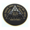 Alcoholics Anonymous (AA) Anniversary Coin – Black Transition Crystal Sobriety Medallion