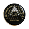 Alcoholics Anonymous (AA) Anniversary Coin – Black Transition Crystal Sobriety Medallion