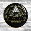 Alcoholics Anonymous (AA) Anniversary Coin – Black Transition Crystal Sobriety Medallion