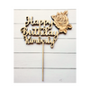 Happy Birthday Personalized Wooden Cake Topper | Rose