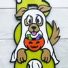 BOO Cute Ghost Puppy Halloween Sign - Whimsical Halloween Decor