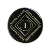 Narcotics Anonymous (NA) Clean Time Coin – Black Sobriety Medallion Gift