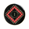 Narcotics Anonymous (NA) Clean Time Coin – Black Siam Red Crystal Sobriety Medallion