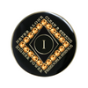Narcotics Anonymous (NA) Clean Time Coin – Black Colorado Topaz Gold Crystal Sobriety Medallion